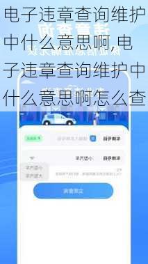 电子违章查询维护中什么意思啊,电子违章查询维护中什么意思啊怎么查