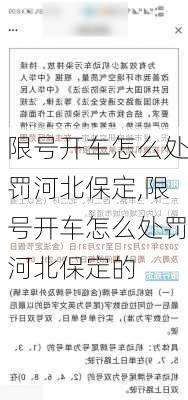 限号开车怎么处罚河北保定,限号开车怎么处罚河北保定的