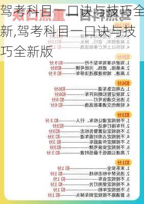 驾考科目一口诀与技巧全新,驾考科目一口诀与技巧全新版