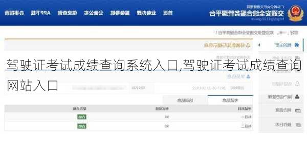 驾驶证考试成绩查询系统入口,驾驶证考试成绩查询网站入口